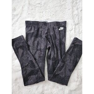 NIKE Sportswear Leggings Gray Black Futura Logo Size M